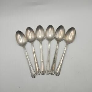 Set of 6 Terrace Teaspoons 1932 International Silverplate Wm Rogers IS Art Deco